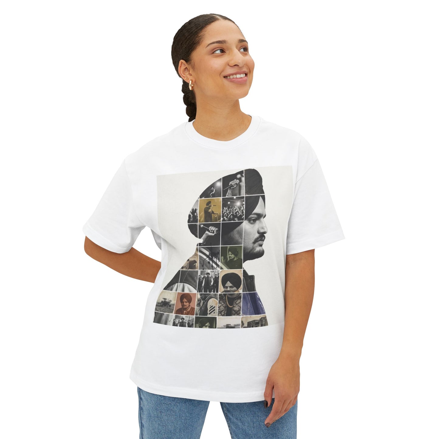 Collage Profile Tee — Vintage Music Portrait T-Shirt